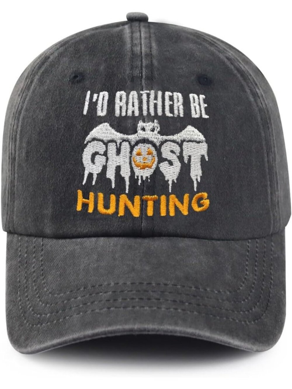 Unisax Halloween Black Believe Santa Embroidered Adjustable Washed Baseball Cap